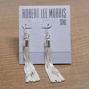 Robert Lee Morris Silver Long Tassel Dangle Earrings Vintage Chain Drop Style